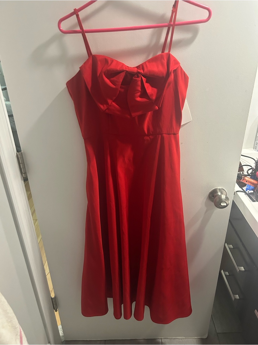 a new day Red Midi Dress with Bow Front